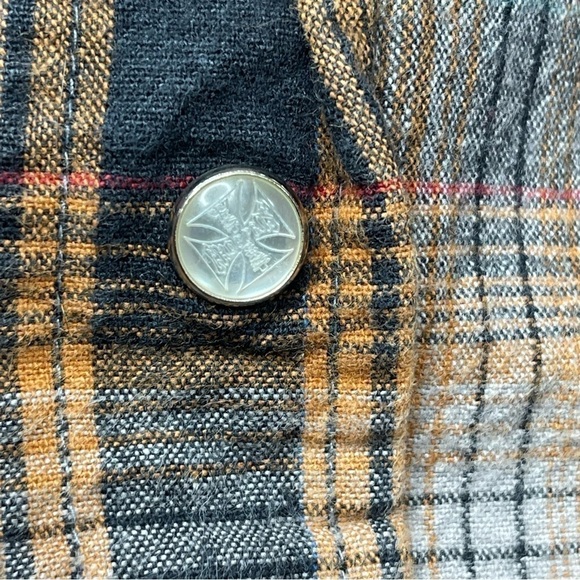 Jesse James Work Wear West Coast Choppers Plaid Long Sleeve size Large - Picture 5 of 11